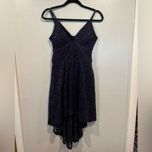 Lily Rose Juniors Navy Blue Lace Dress Size Medium M High Low - Shorter in Front